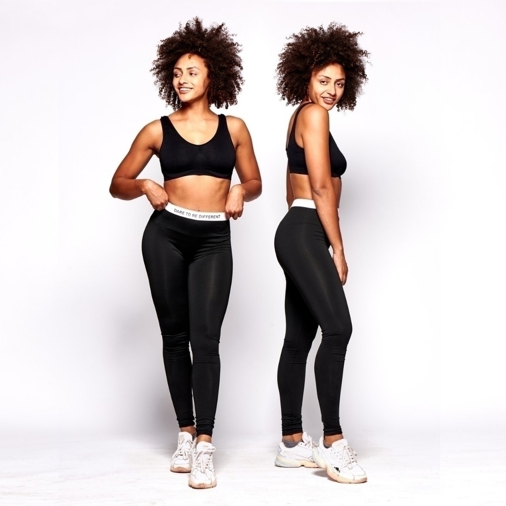 Oneskee Black Dare To Be Different Athletic Leggings NWT